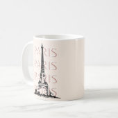 Parijs Travel Art, Travel Art, Pastel, Minimalisti Koffiemok (Voorkant links)