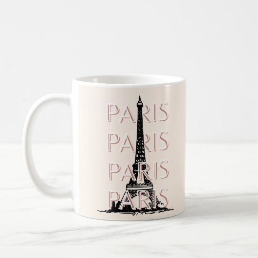 Parijs Travel Art, Travel Art, Pastel, Minimalisti Koffiemok (Links)