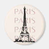 Parijs Travel Art, Travel Art, Pastel, Minimalisti Magneet (Voorkant)