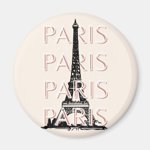 Parijs Travel Art, Travel Art, Pastel, Minimalisti Magneet