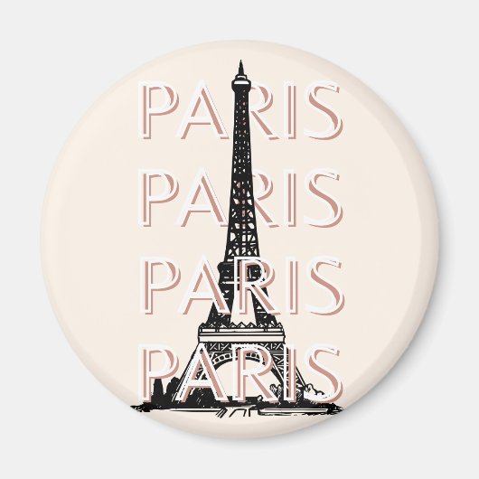 Parijs Travel Art, Travel Art, Pastel, Minimalisti Magneet (Voorkant)