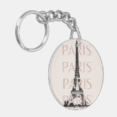 Parijs Travel Art, Travel Art, Pastel, Minimalisti Sleutelhanger (Voorkant Links)