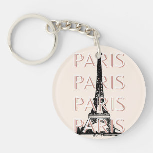 Parijs Travel Art, Travel Art, Pastel, Minimalisti Sleutelhanger