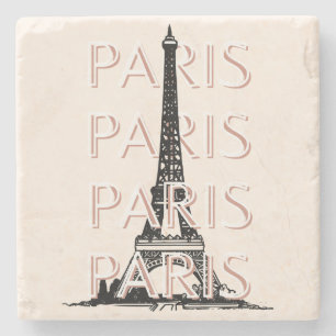 Parijs Travel Art, Travel Art, Pastel, Minimalisti Stenen Onderzetter