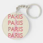 Parijs Travel Art, Travel Art, Preppy, Minimalisti Sleutelhanger (Achterkant)