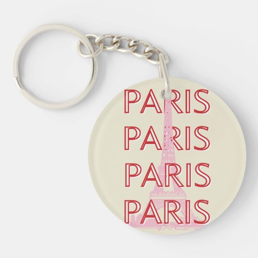 Parijs Travel Art, Travel Art, Preppy, Minimalisti Sleutelhanger (Voorkant)