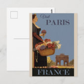  Parijs Travel Poster Briefkaart (Voorkant / Achterkant)