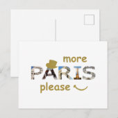 Parijs trekt meer Parijs alsjeblieft Golden Glitte Briefkaart (Voorkant / Achterkant)