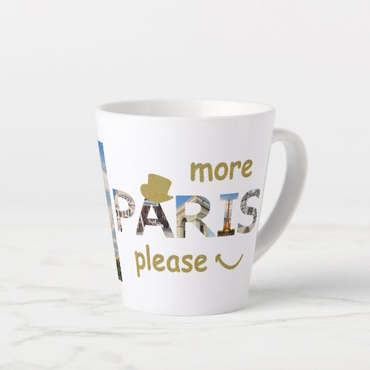 Parijs trekt meer Parijs alsjeblieft Golden Glitte Latte Mok (Rechterhoek)