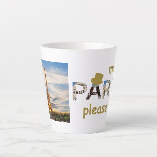 Parijs trekt meer Parijs alsjeblieft Golden Glitte Latte Mok (Voorkant)