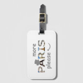 Parijs trekt meer Parijs alsjeblieft zilver glitte Bagagelabel (Voorkant (verticaal))