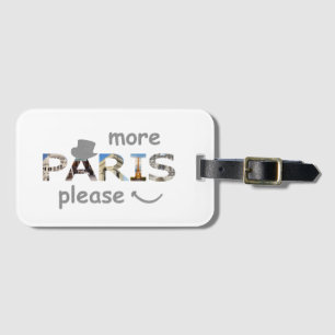 Parijs trekt meer Parijs alsjeblieft zilver glitte Bagagelabel