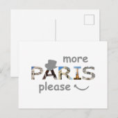 Parijs trekt meer Parijs alsjeblieft zilver glitte Briefkaart (Voorkant / Achterkant)