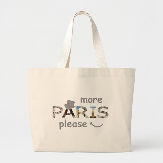 Parijs trekt meer Parijs alsjeblieft zilver glitte Grote Tote Bag (Voorkant)