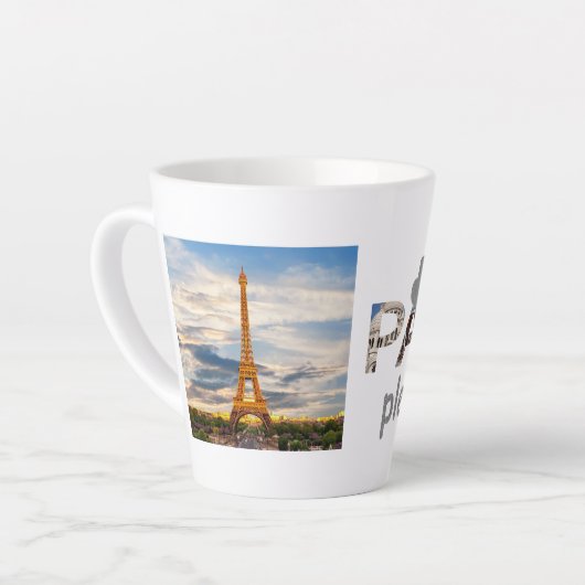 Parijs trekt meer Parijs alsjeblieft zilver glitte Latte Mok (Linkerhoek)