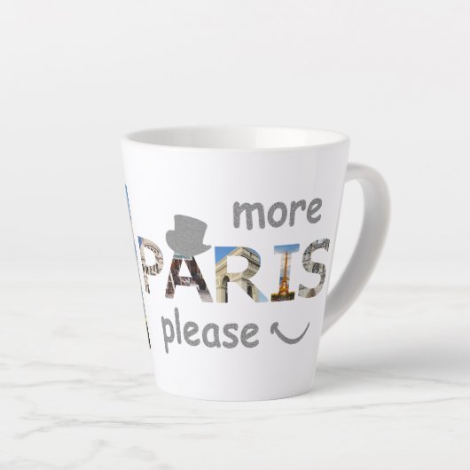 Parijs trekt meer Parijs alsjeblieft zilver glitte Latte Mok (Rechterhoek)