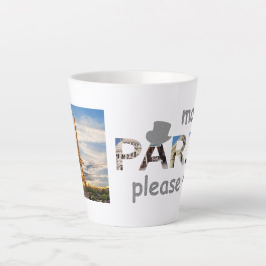 Parijs trekt meer Parijs alsjeblieft zilver glitte Latte Mok (Voorkant)