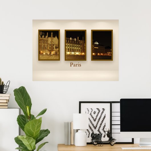 Parijs triptych poster (Thuiskantoor)