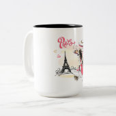 Parijs Tweekleurige Koffiemok (Voorkant links)