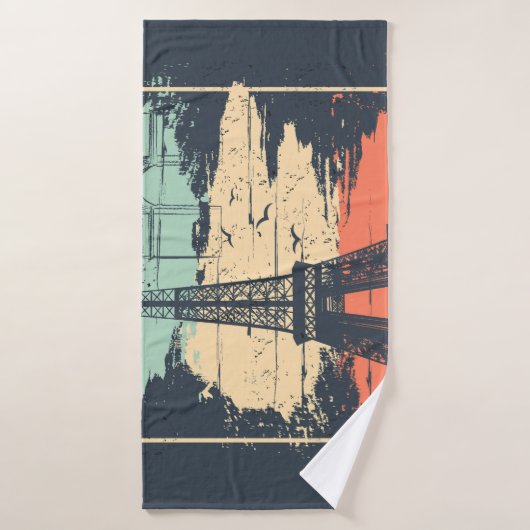Parijs typografie: abstract Eiffel poster. Badhanddoek (Badhanddoek)