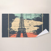 Parijs typografie: abstract Eiffel poster. Badhanddoek (Badhanddoek)