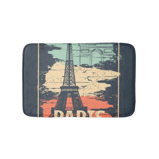 Parijs typografie: abstract Eiffel poster. Badmat (Voorkant)