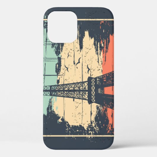 Parijs typografie: abstract Eiffel poster. Case-Mate iPhone Case (Achterkant)