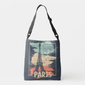 Parijs typografie: abstract Eiffel poster. Crossbody Tas (Achterkant)