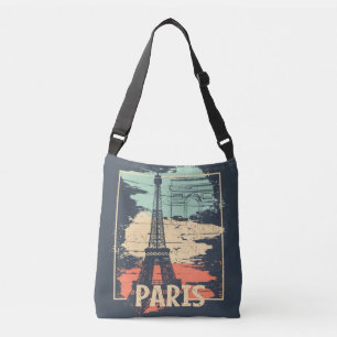 Parijs typografie: abstract Eiffel poster. Crossbody Tas