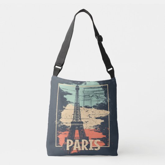 Parijs typografie: abstract Eiffel poster. Crossbody Tas (Voorkant)