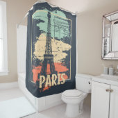 Parijs typografie: abstract Eiffel poster. Douchegordijn (In situ)