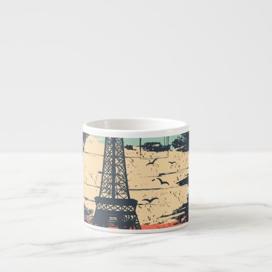 Parijs typografie: abstract Eiffel poster. Espresso Kop (Voorkant)