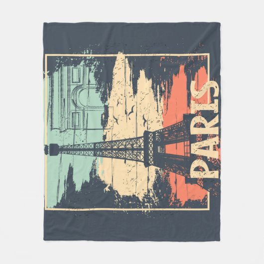 Parijs typografie: abstract Eiffel poster. Fleece Deken (Voorkant)