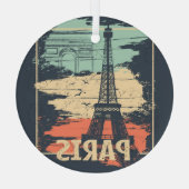Parijs typografie: abstract Eiffel poster. Glas Ornament (Achterkant)