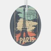 Parijs typografie: abstract Eiffel poster. Glas Ornament (Voorkant Rechts)