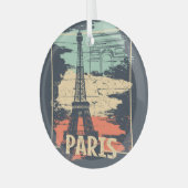 Parijs typografie: abstract Eiffel poster. Glas Ornament (Voorkant links)