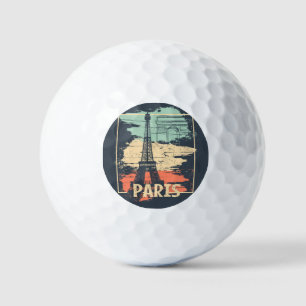 Parijs typografie: abstract Eiffel poster. Golfballen