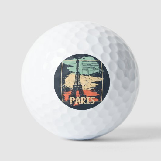 Parijs typografie: abstract Eiffel poster. Golfballen (Voorkant)