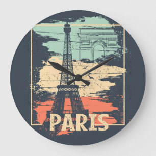 Parijs typografie: abstract Eiffel poster. Grote Klok