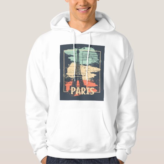 Parijs typografie: abstract Eiffel poster. Hoodie (Voorkant)