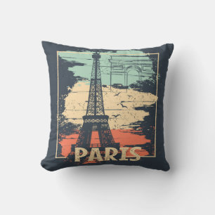 Parijs typografie: abstract Eiffel poster. Kussen
