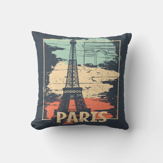 Parijs typografie: abstract Eiffel poster. Kussen (Voorkant)