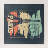 Parijs typografie: abstract Eiffel poster. Legpuzzel (Horizontaal)