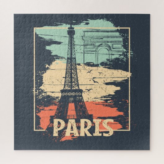 Parijs typografie: abstract Eiffel poster. Legpuzzel (Verticaal)