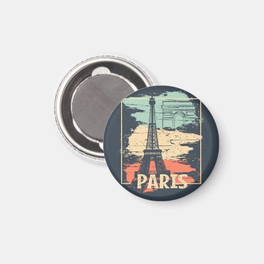 Parijs typografie: abstract Eiffel poster. Magneet (Voorkant / Achterkant)