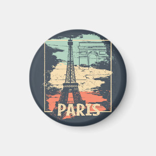Parijs typografie: abstract Eiffel poster. Magneet