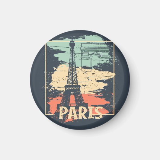 Parijs typografie: abstract Eiffel poster. Magneet (Voorkant)