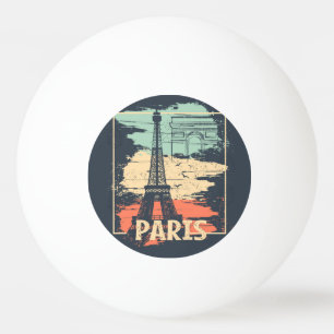 Parijs typografie: abstract Eiffel poster. Pingpongbal