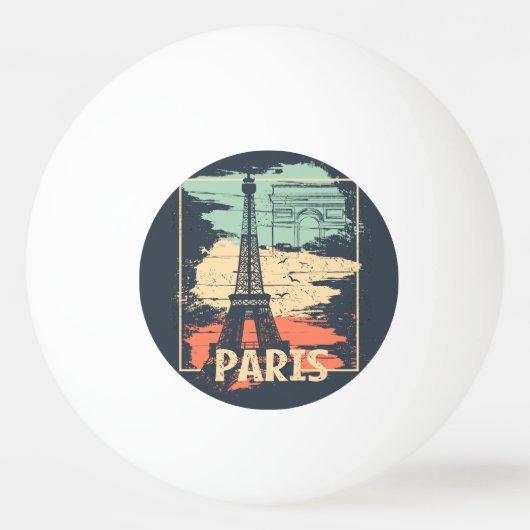 Parijs typografie: abstract Eiffel poster. Pingpongbal (Voorkant)