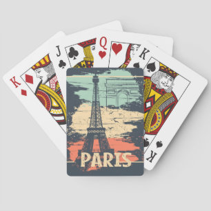 Parijs typografie: abstract Eiffel poster. Pokerkaarten